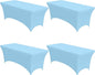 4-Pack Blue Mist Spandex Tablecloths – 72"x30"x30" Stretch Fitted Table Covers for 6ft Rectangle Folding Tables, Wrinkle-Resistant Tablecloth for Wedding, Banquet & Outdoor Events