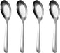 Flat Head Spoons, Korean style Flat Sugar Spoon,Thick Heavy Stainless Steel Table Spoons Dinner Spoon,Set of 4.