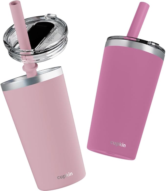 CUPKIN Toddler Tumblers, The Original 12 oz Stackable Stainless Steel Cups by CUPKIN
