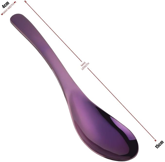 Soup Spoons, Stainless Steel Polished Thick Heavy Duty Asian Rice Table Spoon - Image 6