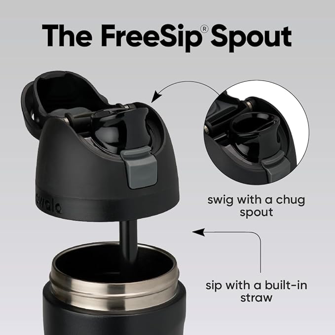 Owala FreeSip Stainless Steel Water Bottle 40 oz Very, Very Dark - Image 2