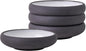 Uaral Matte Black Salad Plate,Dinner Plates and Bowls Set,Stoneware Dessert Plate Set,Appetizer Plates Set of 4,5.5 inch,14 oz(Color Clay and White)