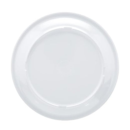 Amazon Basics Melamine (Plastic) Plate, 6 Piece Set, 9 in, White
