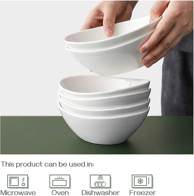 DOWAN 7" Small Serving Bowls Set of 6, 15 OZ Oval Serving Dishes - Image 5