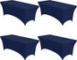 4-Pack Navy Blue Spandex Tablecloths – 72"x30"x30" Stretch Fitted Table Covers for 6ft Rectangle Folding Tables, Wrinkle-Resistant Tablecloth for Wedding, Banquet & Outdoor Events