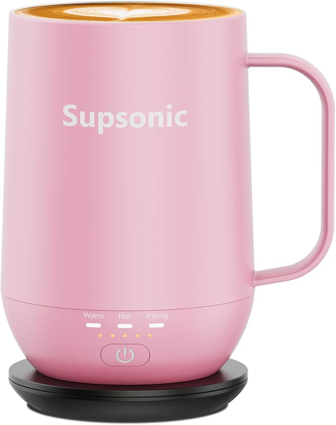 Supsonic - 16oz Self Heating Coffee Mug, Smart Heated Coffee Mug Faster by Supsonic