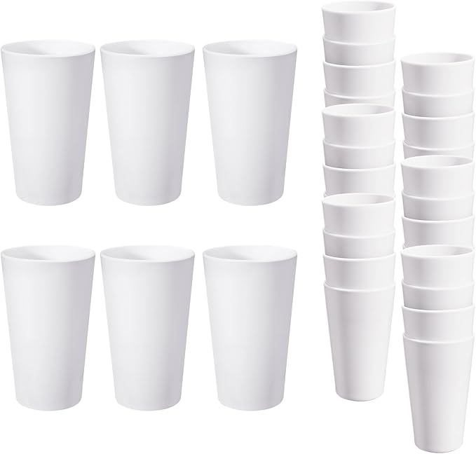 HEYCOME 24 Pcs Unbreakable Plastic Cups Set, 20 oz Reusable Plastic Cups by StayHealthyStayHappy