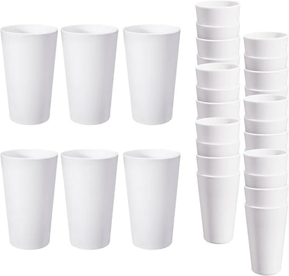 HEYCOME 24 Pcs Unbreakable Plastic Cups Set, 20 oz Reusable Plastic Cups by StayHealthyStayHappy