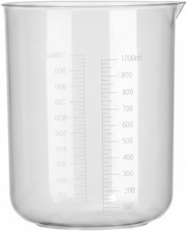 1000 mL Plastic Beaker, Shatter-Resistant Polypropylene Measuring Cup by Unknown
