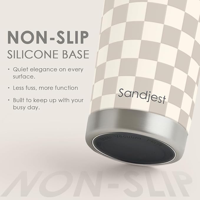 SANDJEST Checkered Tumbler 20oz Stainless Steel Insulated, Checker Travel - Image 4
