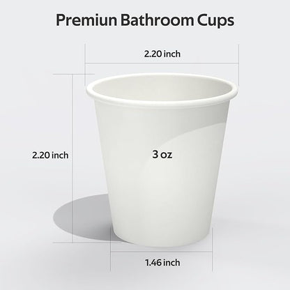 200 Count 3 oz Disposable Coffee Cups, Bathroom Mouthwash Cups, Leak-Free Food Safe Small Paper Mini Cup | Leak-Free, Food Safe, Small
