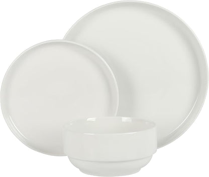 Gibson Home Rothernberg 18-Piece Stackable Porcelain Dinnerware Set, Service - Image 6