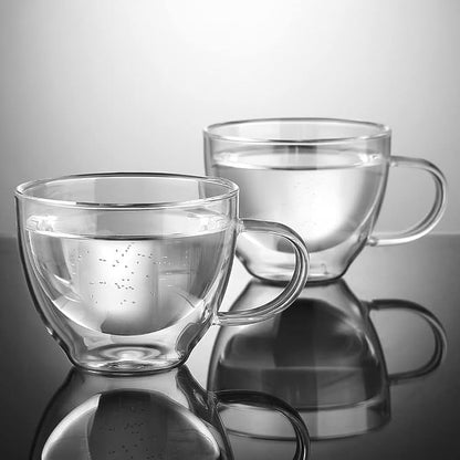 ecooe Double Walled Glass Coffee Mug 12 oz Latte Cappuccino Cups Set of 2 - Image 4
