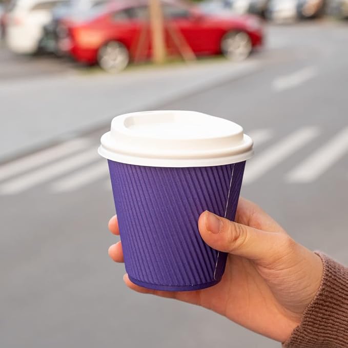 Restaurantware 8 Ounce Double Wall Disposable Coffee Cups, 500 Insulated Royal - Image 13