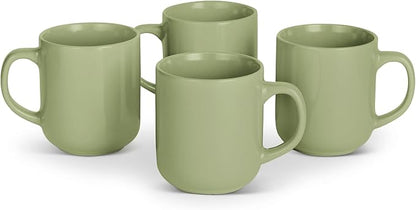 Amazon Basics Glazed Stoneware Coffee and Tea Mugs, Ceramic 4-Piece Set by AmazonBasics