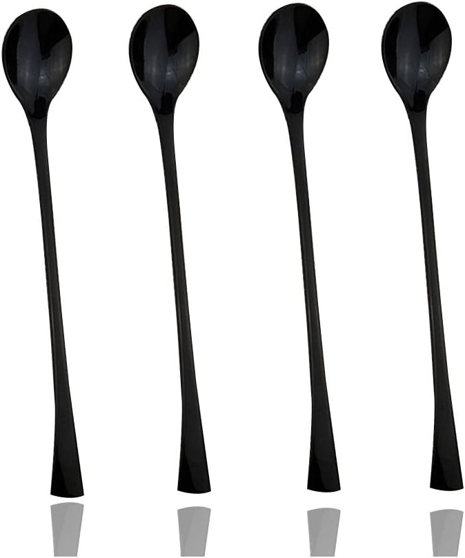 JASHII 18/10 Stainless Steel 4 Piece Mirror Polished Black Long Handle Ice by JASHII