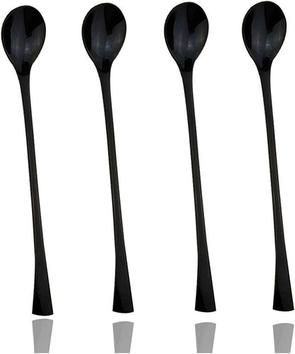 JASHII 18/10 Stainless Steel 4 Piece Mirror Polished Black Long Handle Ice by JASHII
