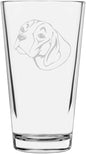 Braque Saint Germain Custom Personalized Dog Themed Etched All Purpose 16oz Pint Glass