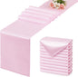 Light Pink Satin Table Runner, 12x108 Inches, 12 Pack | Premium Satin, Smooth by VCUSUELER