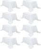8 Pack White Tablecloth 90 x 156 Inch Rectangular Table Cloth for 8 Foot Rectangle Tables, Wrinkle Resistant Washable Polyester Fabric Table Covers for Wedding Party Banquet Buffet and Camping