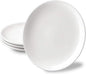 DELLING 10 inch White Dinner Plates Set, Porcelain Dessert/Salad Plate, Serving Dishes, Dinnerware Sets, Scratch Resistant, Lead-Free, Microwave, Oven, and Dishwasher Safe - Set of 4