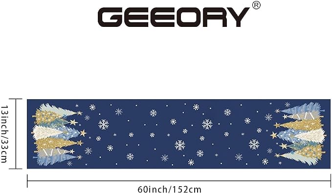 Christmas Table Runner 13x60 Inch, Xmas Trees Snowflakes Holiday Decorative - Image 6
