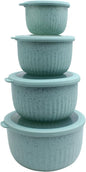 COOK WITH COLOR Prep Bowls with Lids- Wide and Deep Nesting Plastic Small Mixing Bowl Set with Lids, 8 Piece Set - Deep Bowls, Speckled Mint