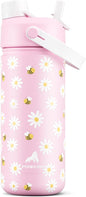 18 oz kids water bottle with straw and handle: Leak Resistant, Keep Cold 24H by POWCAN