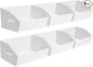Fabric Bins for Organization - Trapezoid Storage Cubes, Large Baskets for Storage, 6 Pack Shelf Baskets, Closet Organizer Bins for Clothes, Books, Home, Office, White