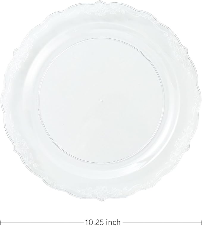 Upassion 100 Pieces Clear Plastic Plates - Image 4