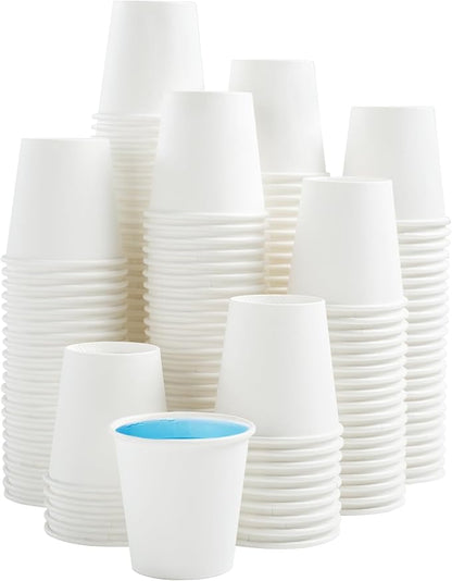 3oz Disposable Paper Cups, 100 Pack Bathroom Mouthwash Cups | Mini Dixie Cups by Huifany