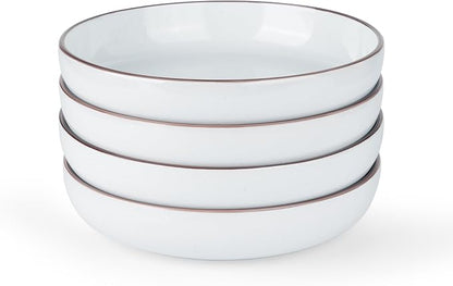 famiware Mercury Pasta Bowls Set of 4, 33 oz Large Salad Bowls, Lead-free and by Famiware