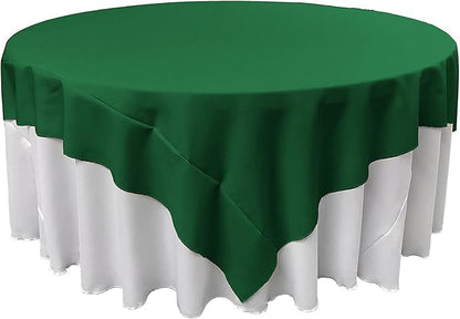 LA Linen Polyester Poplin Washable Square Tablecloth, Stain and Wrinkle Resistant Table Cover 72x72, Fabric Table Cloth for Dinning, Kitchen, Party, Holiday 72 by 72-Inch, Emerald Green