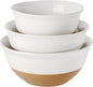 Hasense Mixing Bowls, Large Ceramic Salad Bowls 2.1/1.5/1.0 Qt, Versatile Serving Bowls for Cooking, Baking, Salad Mixing, Prepping, Nesting White Bowl Set, Dishwasher Safe, Set of 3
