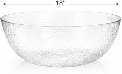 Lillian Collection Stunning Clear Plastic Round Hammered Bowl - Image 3