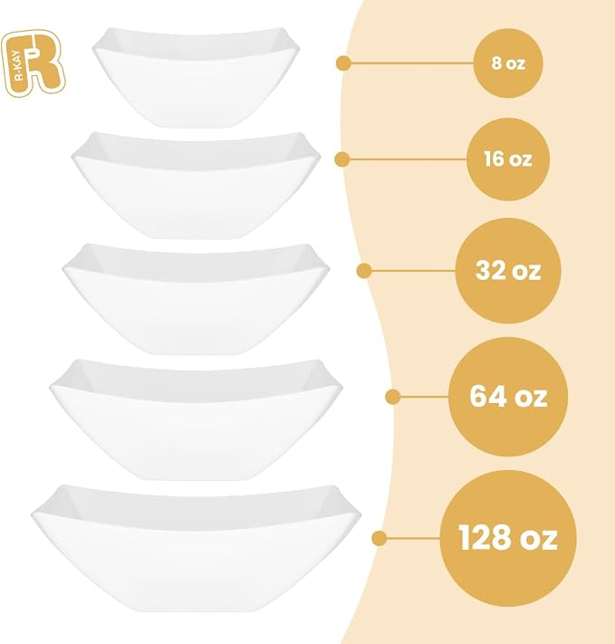 R-kay 6 Pack Square Plastic Serving Bowls - Image 6
