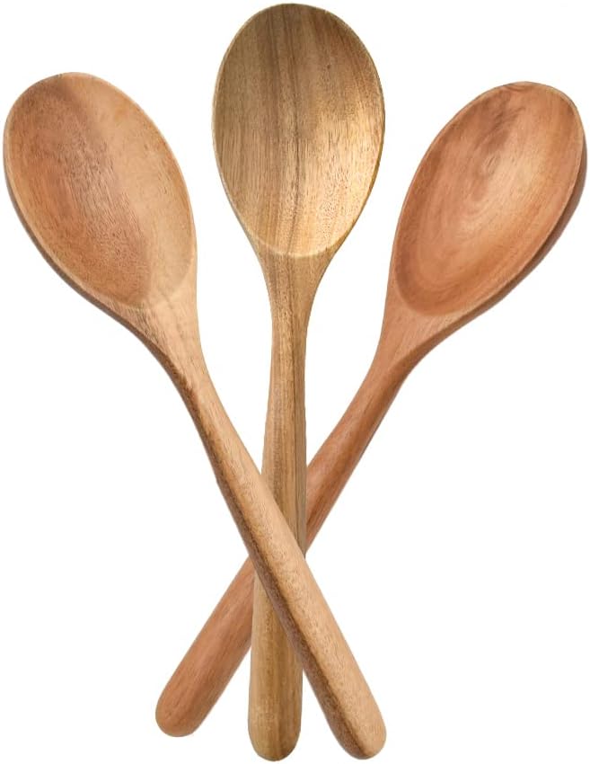 Wooden Spoons for Cooking, Healthy Acacia Wood Spoon Scoops, Kitchen Serving by DecentVrvege