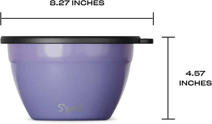S'well Stainless Steel Salad Bowl Kit 64oz, Hillside Lavender, Comes - Image 4