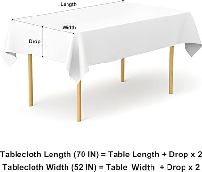 misaya Rectangle Waterproof Vinyl Table Cloth, Buffalo Flannel Backed Tablecloth, Wipeable Plastic Table Cover for Valentine's Day, Dinner, Kitchen, Outdoor (52" x 70", Red and White)