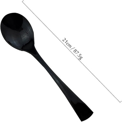 JASHII 18/10 Stainless Steel Mirror Polished Black 2 Pcs Salad Fork & 2 Pcs - Image 3