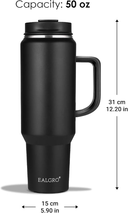 EALGRO 50 oz Tumbler with Handle, Insulated Tumblers with Lid and Straw | - Image 4