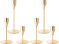 French Gold Taper Candle Holders for Wedding Table Centerpiece,Tall Taper Candlestick Holders Bulk Set of 6,Metal Candle Stick Holders for Dinning or Mantel Centerpiece,Party Home Decor