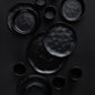 Stone by Mercer Project HEKONDA Modern Stoneware 32-Piece Dinnerware Set, Plate and Bowl Set, Dish Set for 8, Black