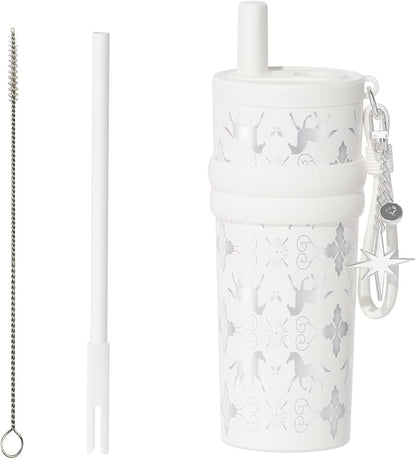 18.5 oz Thermo Cup with Straw, Car Cup with Horse Pattern, Vacuum Insulated by Unknown