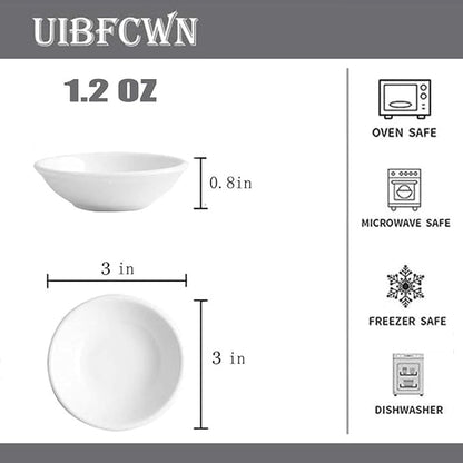 UIBFCWN 5 Pack Ceramic Dipping Bowls, 3 Inch Dipping Sauce Bowls/Dishes, 1.2 oz Soy Sauce Dish, Asian Dipping Dishes for Ketchup, BBQ, Side Dish, Sushi, Condiments, Appetizer