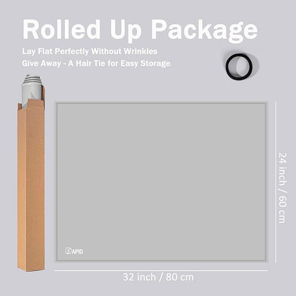 SAPID 32"x24" Extra Large Silicone Mat With Raised Edges, Rolled-Up Silicone Mats For Kitchen Counter Heat Resistant Silicone Mat With Lip, Thick Countertop Protector Mat,Silicone Mats For Crafts,Gray