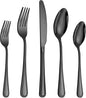 20 Pcs Black Silverware Set for 4, Food Grade Stainless Steel Flatware Set by Lazycorner