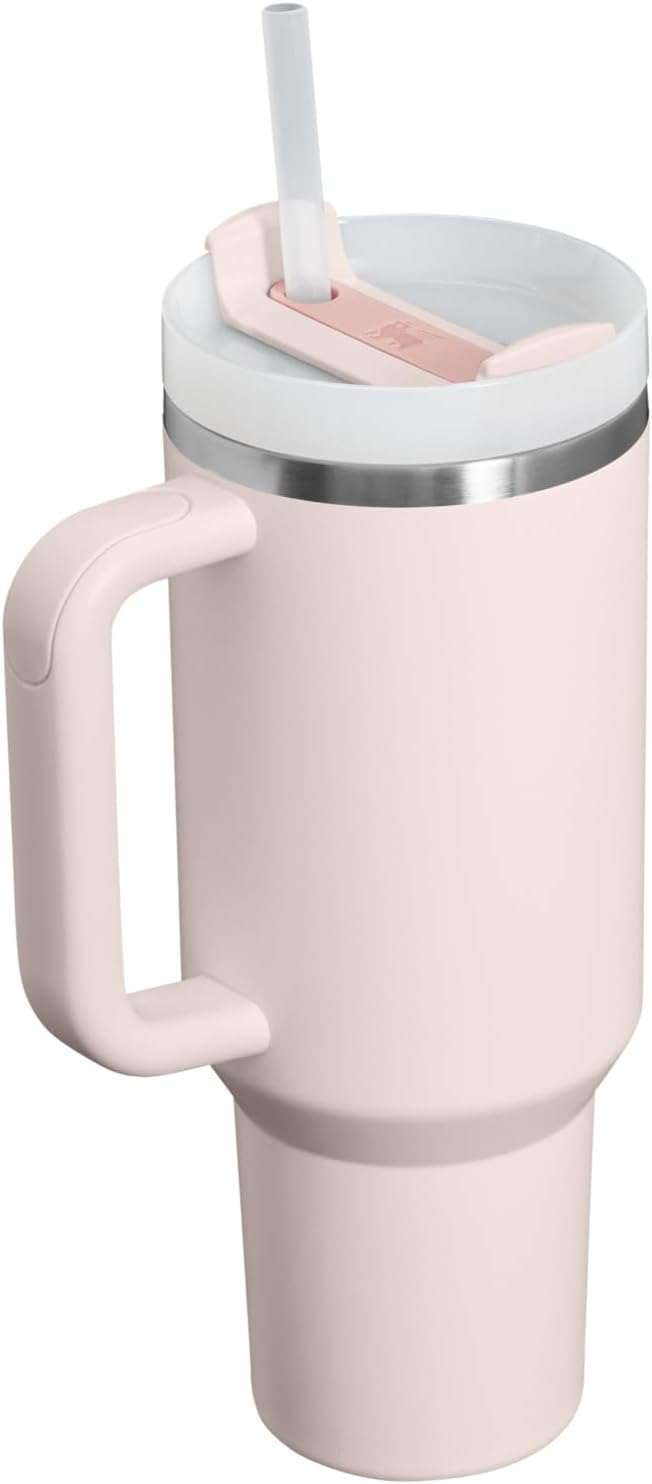 STANLEY Quencher H2.0 Flow State Tumbler, 40 oz, Rose Quartz 2.0 | Handle and - Image 3