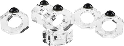 Crystal Napkin Rings Holder Silver Diamond Napkin Rings Pack of 6 Pieces,Hotel Restaurant Wedding Party Holiday Banquet Dining Table Decor