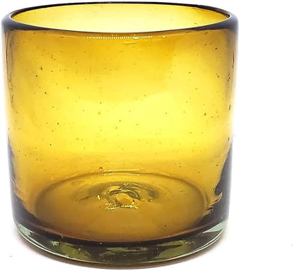 Solid Amber 12 oz Large DOF Glasses, Recycled Glass, Toxin-Free - Image 2